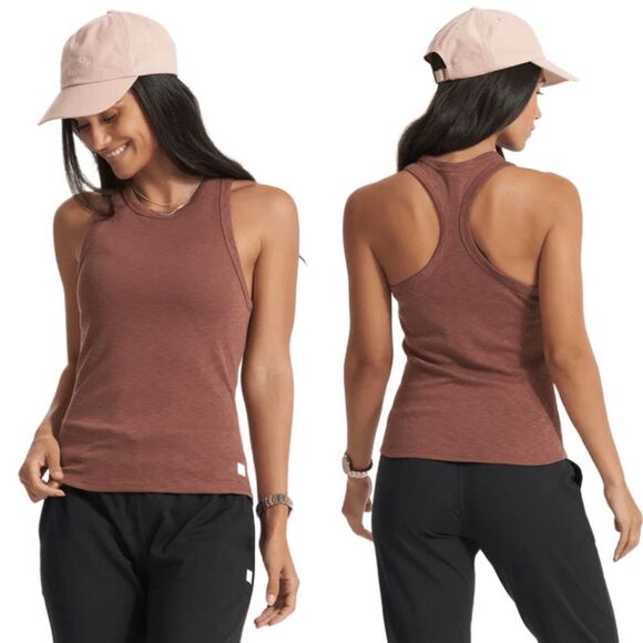 Vuori Tops - Vuori Sunrise High Neck Tank Top in Hazelnut Size L
